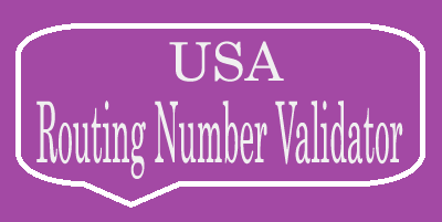 USA Routing Number Validator